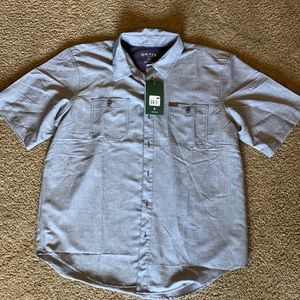 Orvis light denim colored button up top